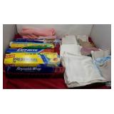 Reynolds wrap, press and seal, wax paper, towels