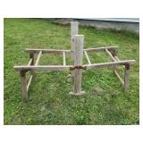 Old wood Wash Tub folding stand