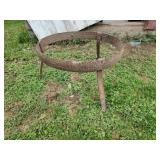 Old cast iron kettle stand blacksmith made 25"