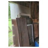Contents in stall of barn large sheets of