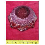 Red iridescent Heirloom Sunset Carnival Glass