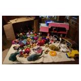 Doll house, assortment of toys