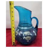 Antique NORTHWOOD Blue Panel Optic Glass w/