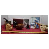 Avon pipe Figurines , candle  holder, silverplate