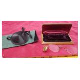 Plated Gold eye glasses and eye patch