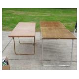 2 metal fold up tables 5 and 6 foot long