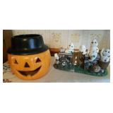 Halloween Decor ceramic, Pumpkin Candle