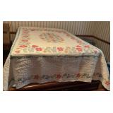 Approximately 96 x 76 inches on a full size bed,