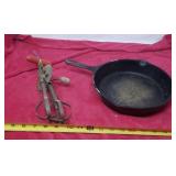 Cast iron skillet, red handed beater
