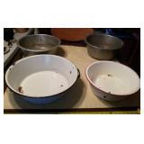 Wash basins enamel ware and aluminum