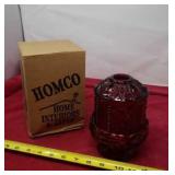 Homco Home Interiors candle ruby red holder