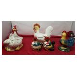 Chicken decor, salt and pepper shaker w creamer