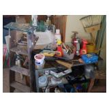 Contents of shelf , clothes pins , tide stain