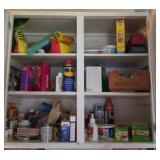 Contents of cabinet canning flats, wd 40,