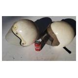 Old school motorcycle helmets