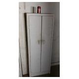 Two door metal pantry cabinet