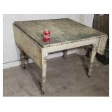 Old harvest table with drop leaves