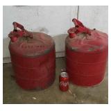 Two 5 gallon gas safety cans