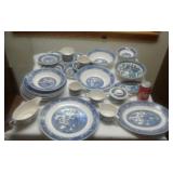 BLUE ROYAL CHINA:WILLOW WARE:some chips