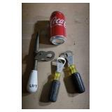 Two Klein tool bottle openers. Old porcelain &