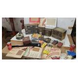 Parts cabinets full of hardware sand paper