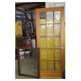 14  glass pain door. With cabnet door frame.