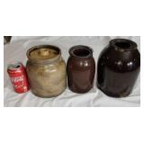 3 stone jars ( some chips on top)