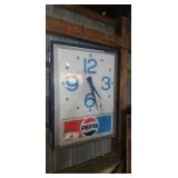Large Pepsi Lighted Clock
