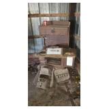Old wood cook stove and parts