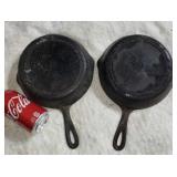 Two cast iron skillet
