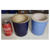 Two pampered chef stone jars