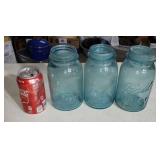 3 old fruit jars