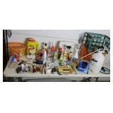 Milk crates garden supplies 26" bike tire tools