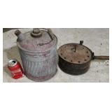 Old corrugated kerosene can popcorn popper