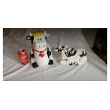 Two cow cookie jars
