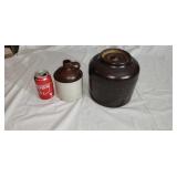 Small Brown and white stone jug And stone jar