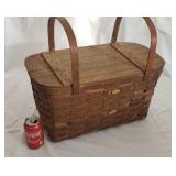 Old wicker picnic basket