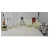 Old milk bottles  satin glass & more