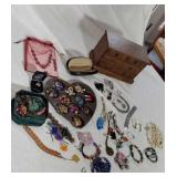 Costume jewelry & Jewelry box.