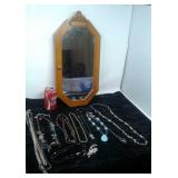 COSTUME JEWELRY NECKLACES & WALL HOLDER