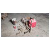 Old shoe last gas can