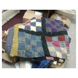 OLD QUILT TWIN/FULL-some worn spots