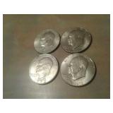 4 EISENHOWER $1 COINS