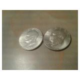 2 EISENHOWER $1 COINS