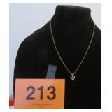 SILVER HEART NECKLACE W/REAL DIAMOND