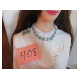UNMARKED TURQUOISE NECKLACE/CLIP ON