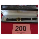 NIB GIANNI WATCH W/DIAMOND & LEATHER BAND