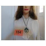 VTG FAUX TURQUOISE BLOSSOM NECKLACE