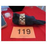 SIGNED TRIFARI SILVERTONE BRACELET