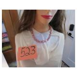 VTG 925 PINK CORAL NECKLACE